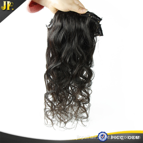 Clip in Remy Human Hair Extensions Black hair 7pcs as usual